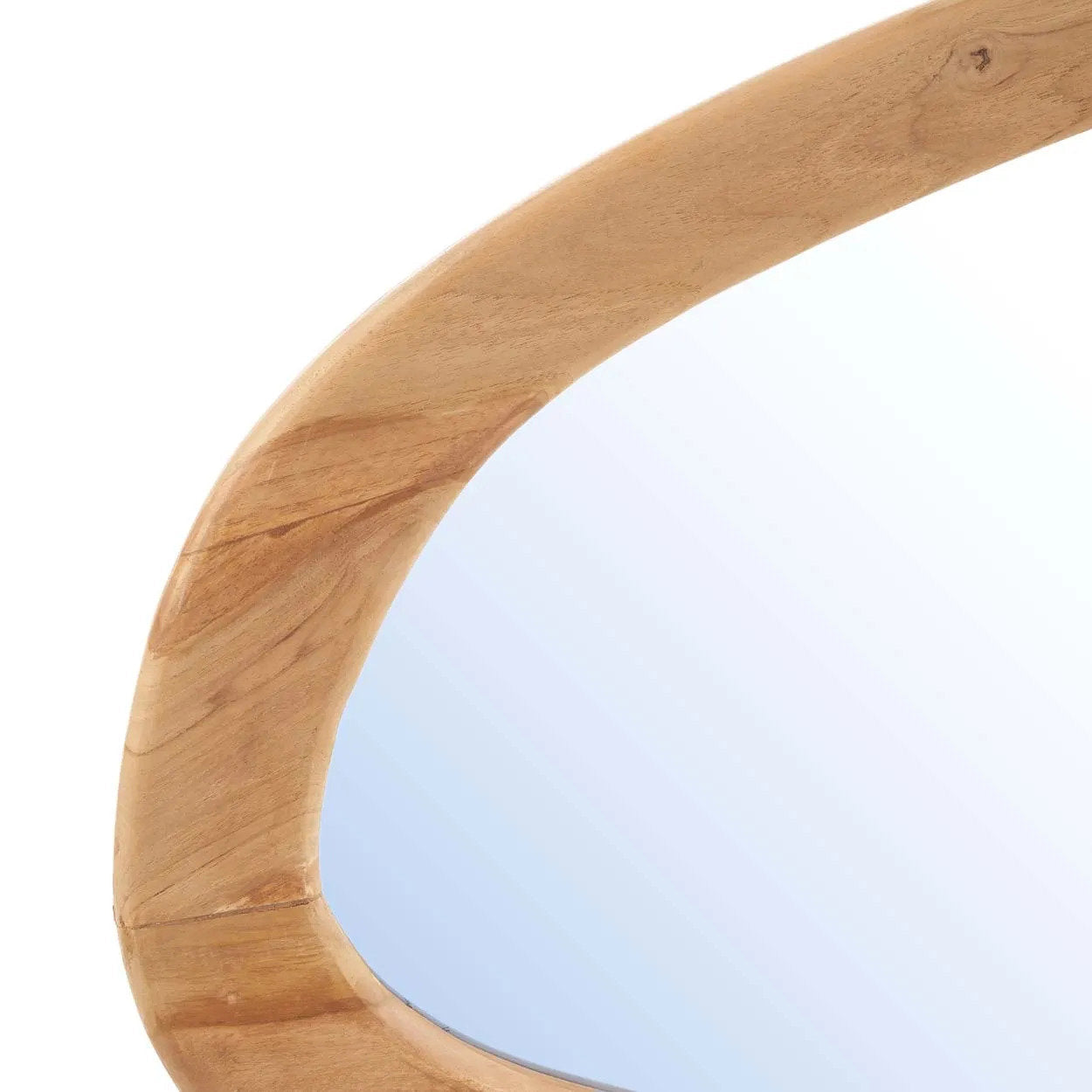 Miroir Organic en teck très grand modèle en situation