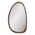 Miroir organique Luxon décor noyer forme galet 38x64 cm vue de face fond blanc