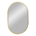 Miroir ovale Madrid cadre aluminium laiton doré 50x80 cm vue de face