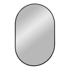 Miroir ovale Madrid cadre aluminium noir 50x80 cm vue de face