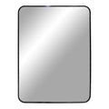 Miroir rectangulaire Madrid cadre aluminium noir coins arrondis 50x70 cm vue de face