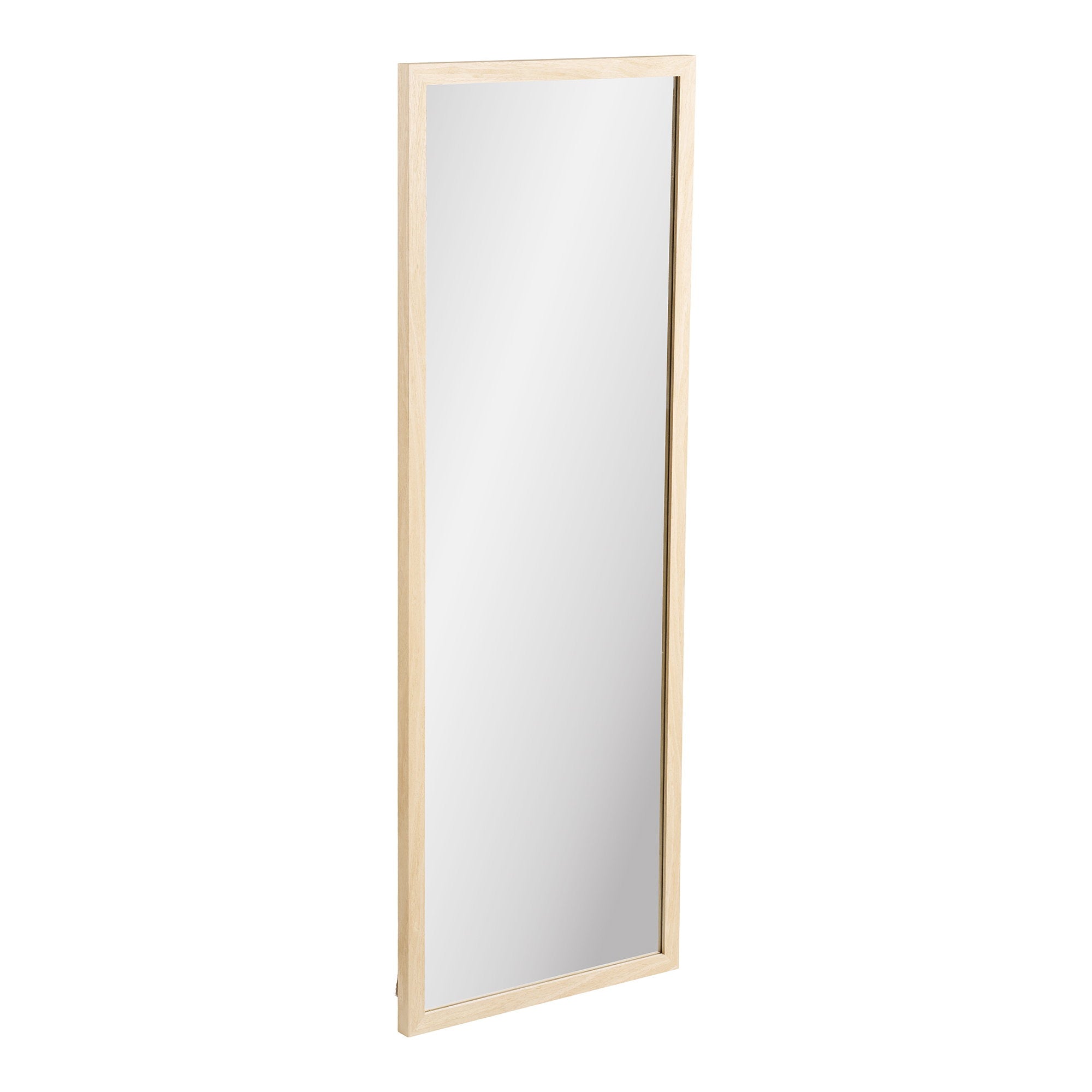 Miroir Scottsdale cadre bois naturel 45x110 cm vue trois quarts