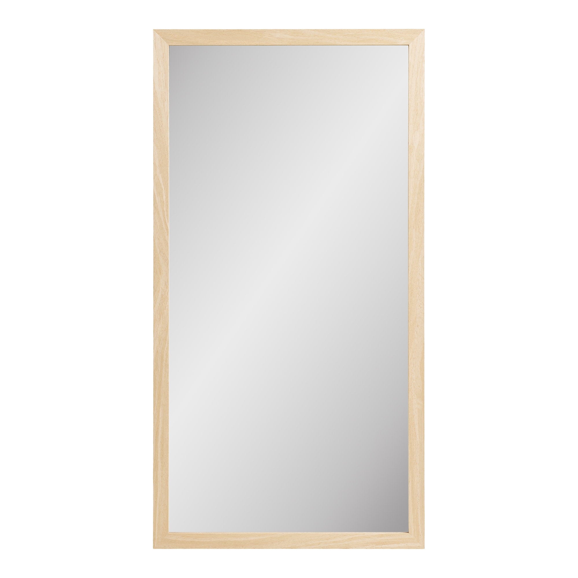 Miroir rectangulaire Scottsdale cadre bois naturel 45x75 cm vue de face