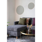 Miroir Jersey laiton ø40 cm composition murale duo salon canapé gris