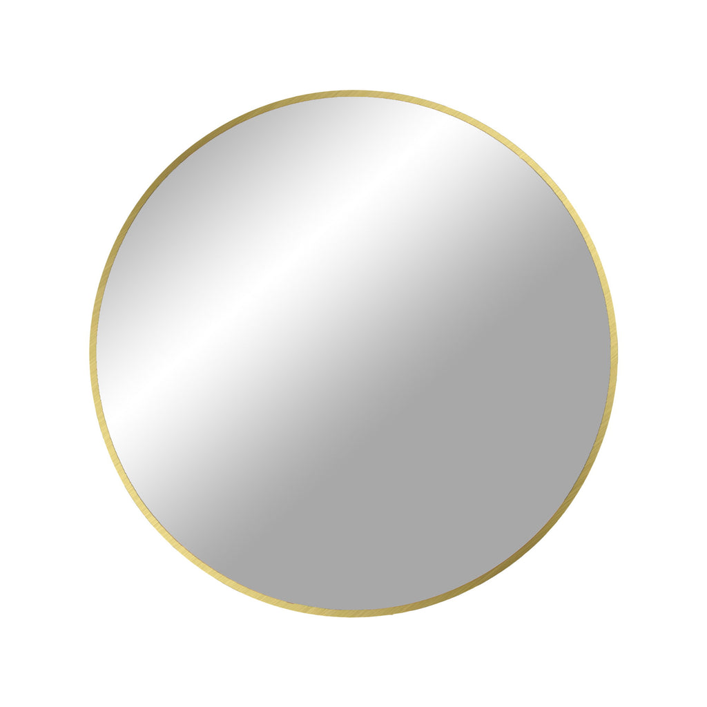 Miroir rond Madrid cadre aluminium laiton doré diamètre 60 cm vue de face