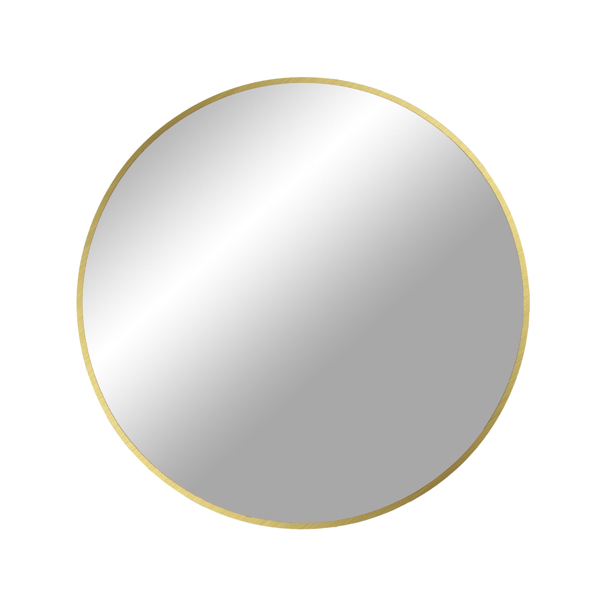 Miroir rond Madrid cadre aluminium laiton doré diamètre 60 cm vue de face