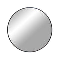 Miroir rond Madrid cadre aluminium noir diamètre 60 cm vue de face
