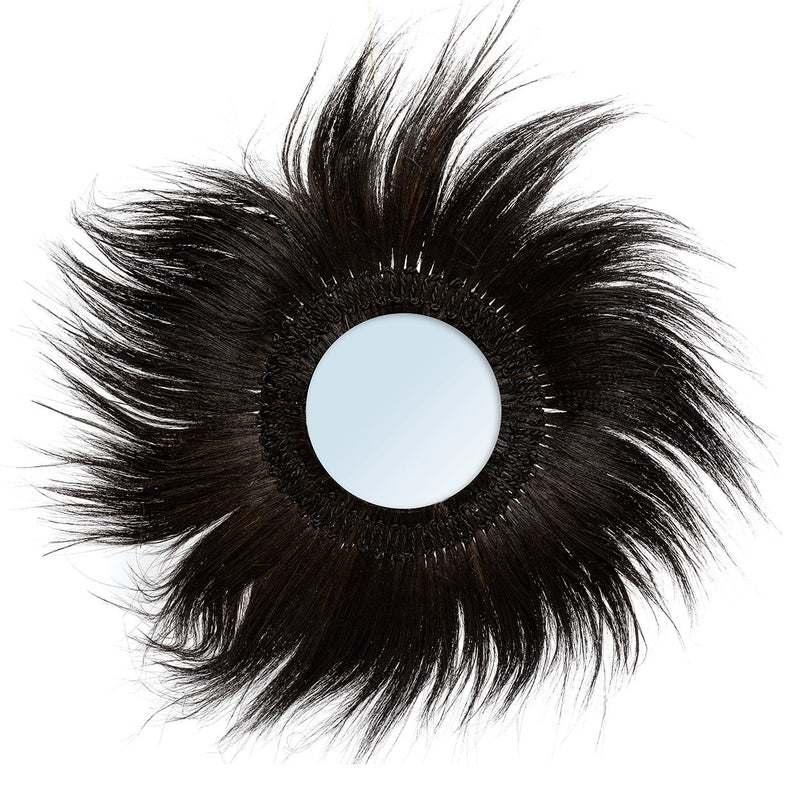 Dimensions Simba mirror in black rayung grass
