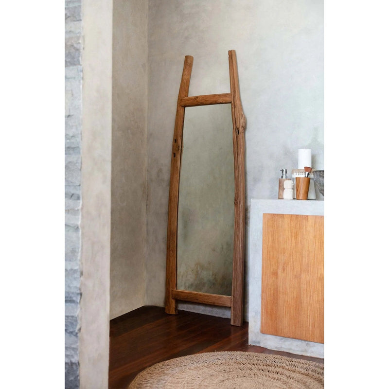 Dimensions Miroir sur pied Fabulook en teck recyclé naturel 170 cm