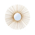 Miroir Tropical rond en rotin naturel