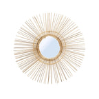 Miroir Tropical rond en rotin naturel