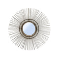Miroir Tropical rond en rotin noir