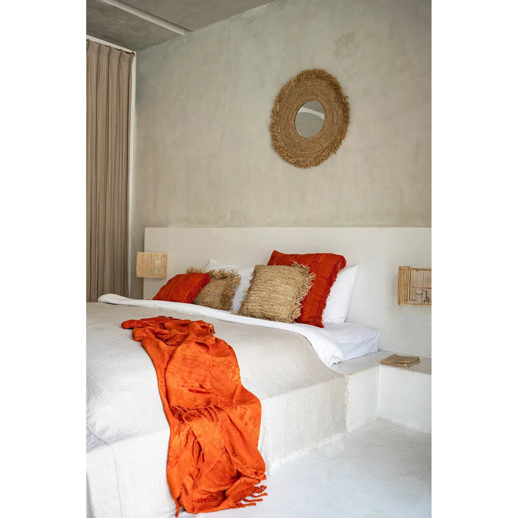 Miroir Yema rond en raphia naturel, vue 4