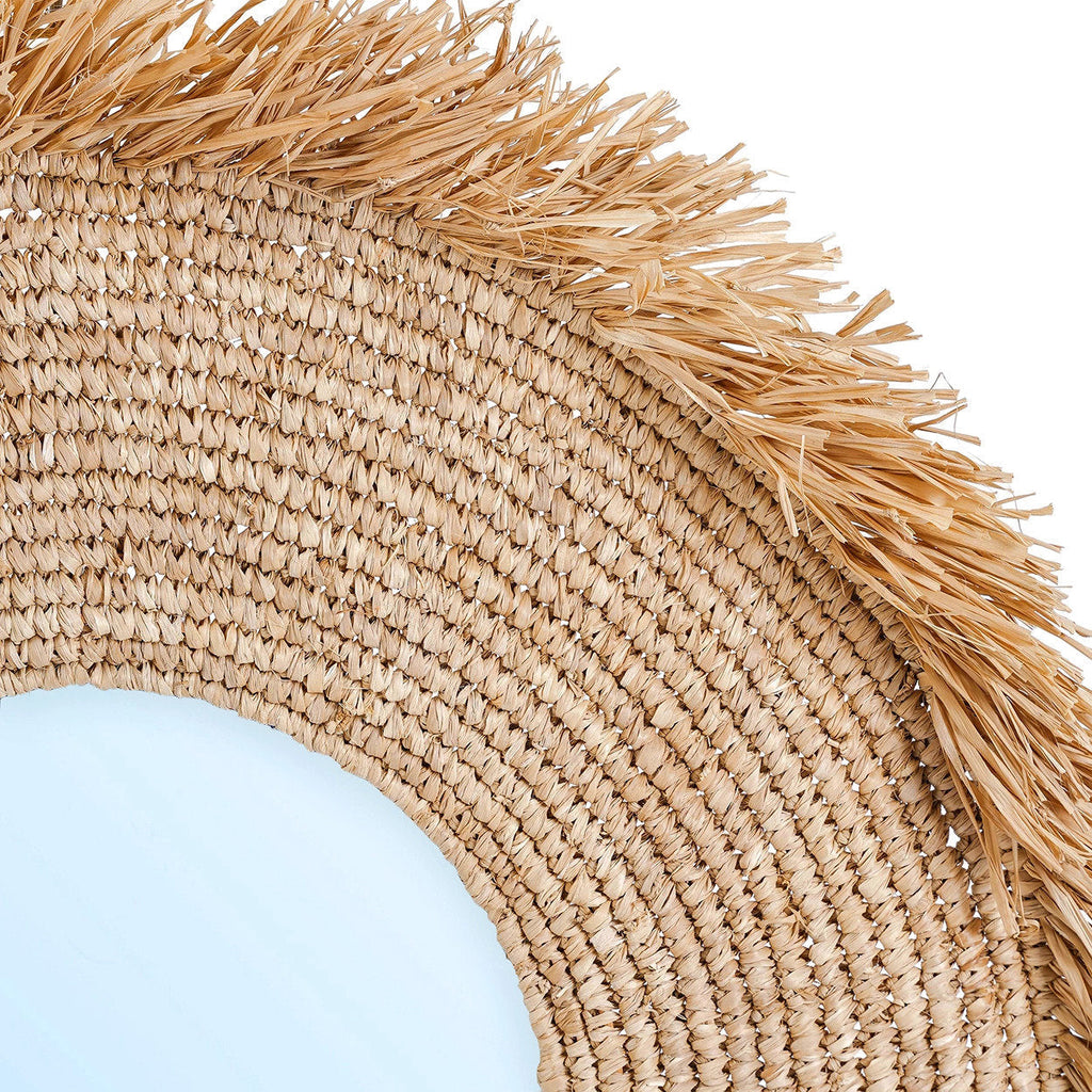 Miroir Yema rond en raphia naturel, vue 5
