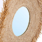 Miroir Yema rond en raphia naturel, vue 6