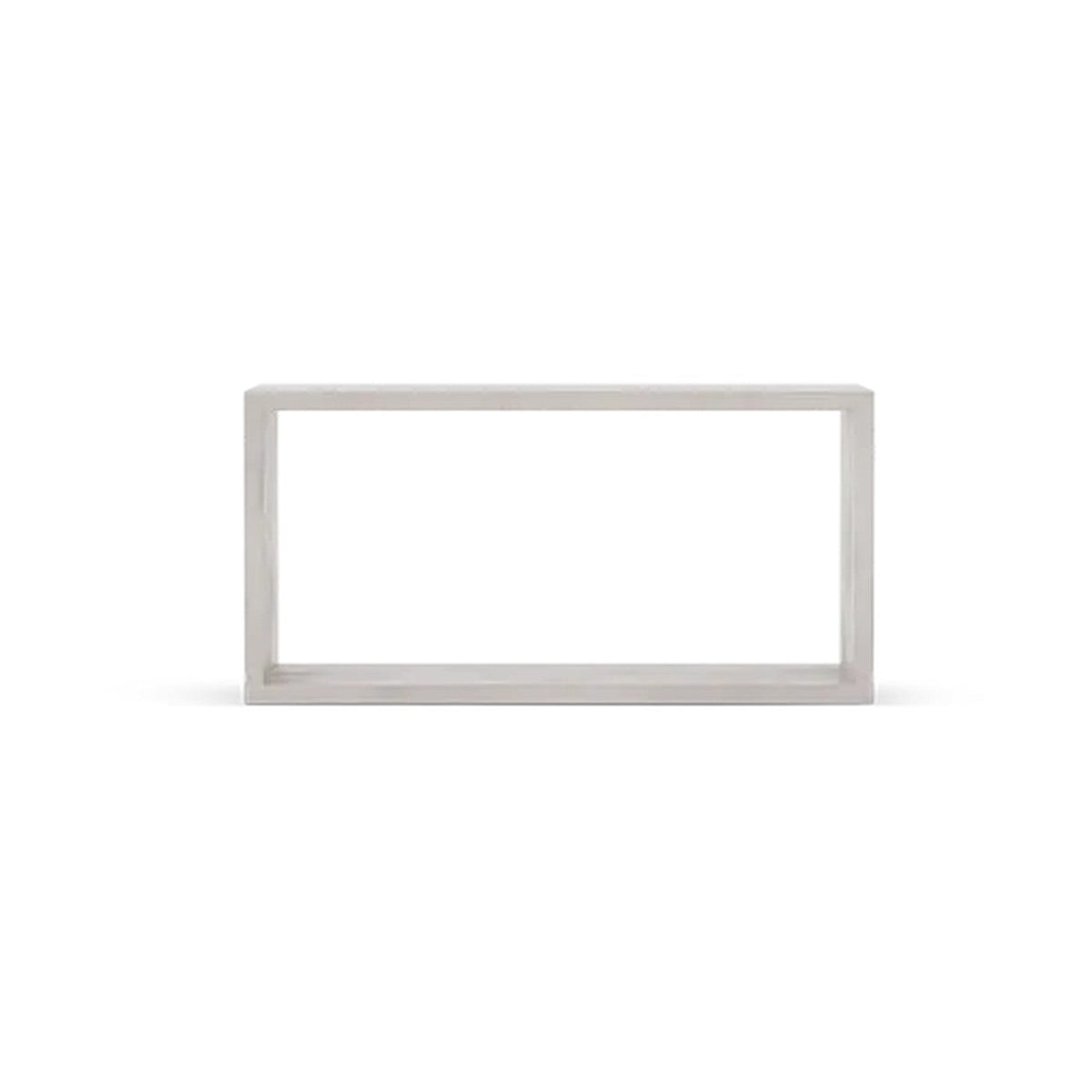 Module de rangement Dice en béton gris vu de face caisson rectangulaire ouvert