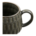 Mug Amalia céramique côtelée vert gris lot de 2 vue de face