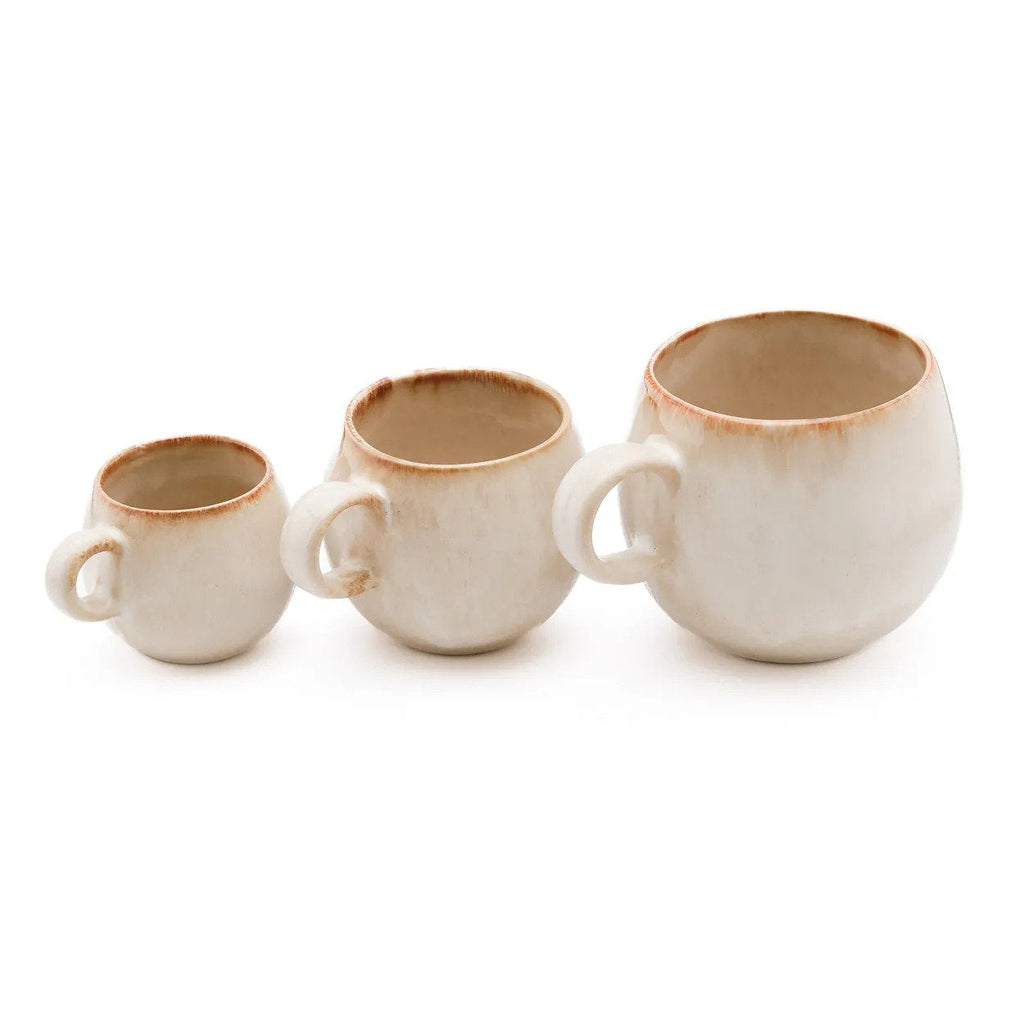 Mug boule en grès émaillé crème 9 cm, vue 5