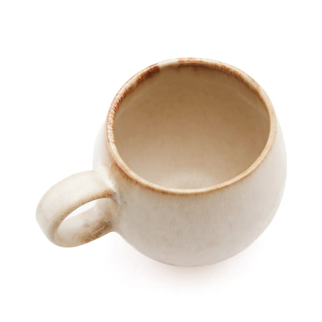 Mug boule en grès émaillé crème 9 cm, vue 8