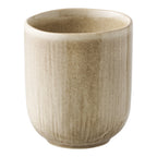 Mug grès côtelé réactif Viola beige sable 360 ml sans anse vue trois quarts
