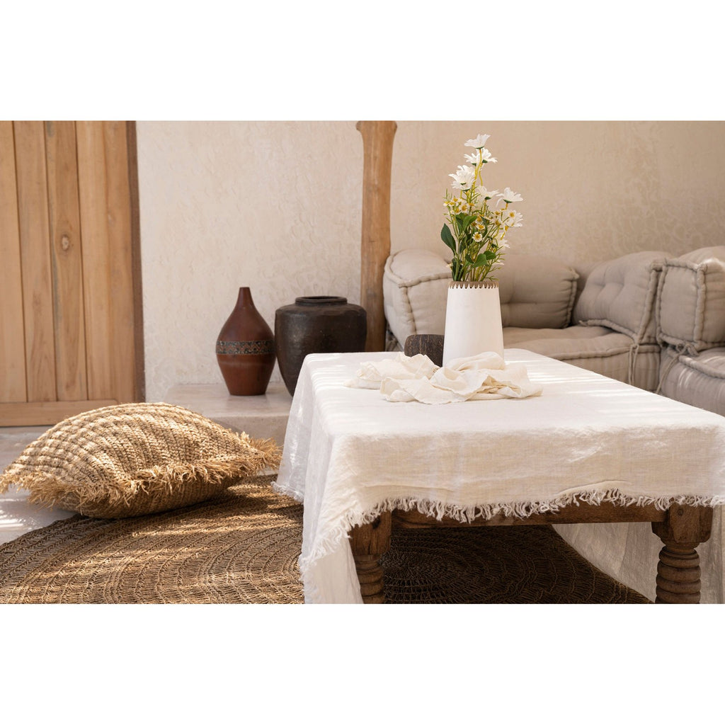 Nappe en lin lavé écru 150x250 cm, vue 5