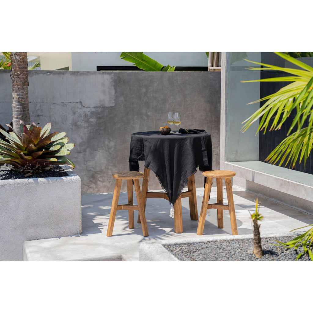Nappe en lin lavé noir 150x150 cm, vue 5