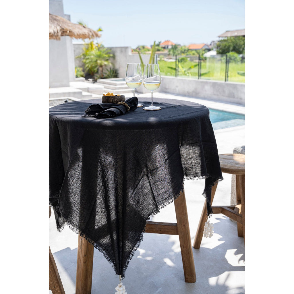Nappe en lin lavé noir 150x200 cm, vue 7