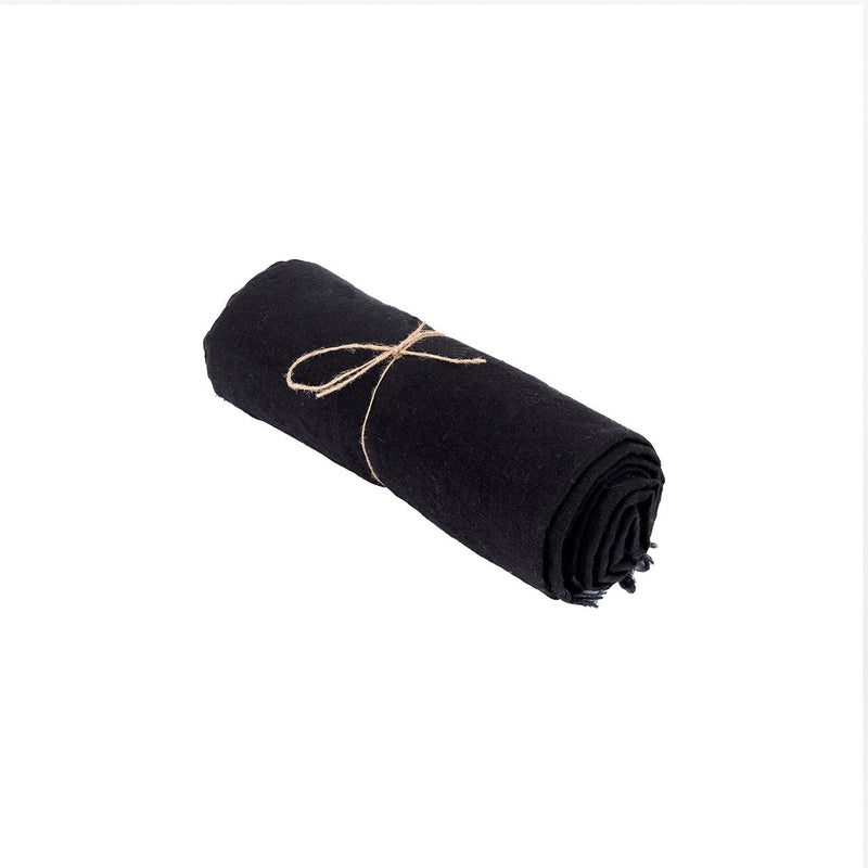 Dimensions Nappe en lin lavé noir 150x200 cm