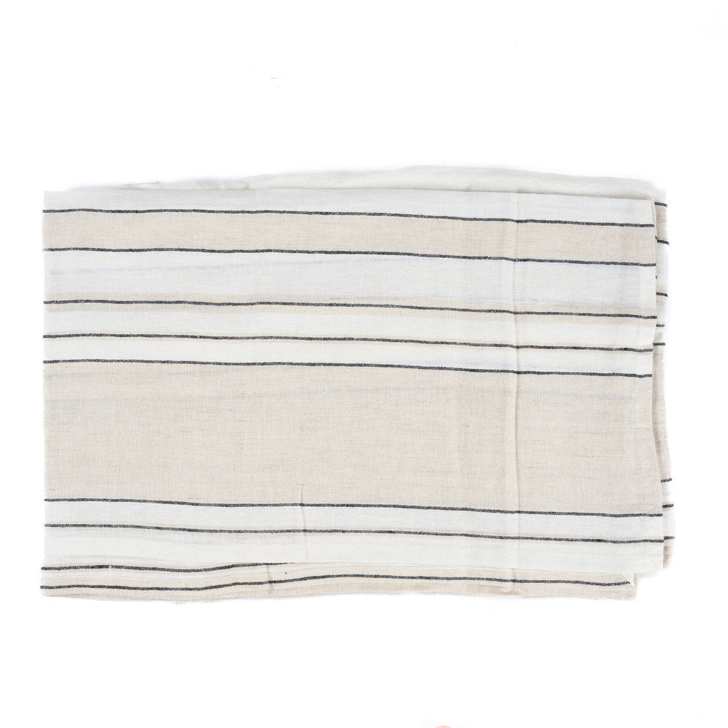 Nappe Provence en lin à rayures noires 150x250 cm, vue 7