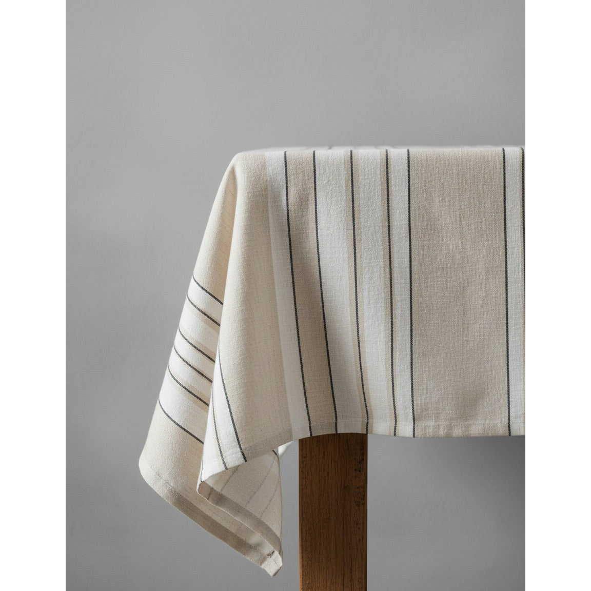 Nappe Provence en lin à rayures noires 150x250 cm, vue 8