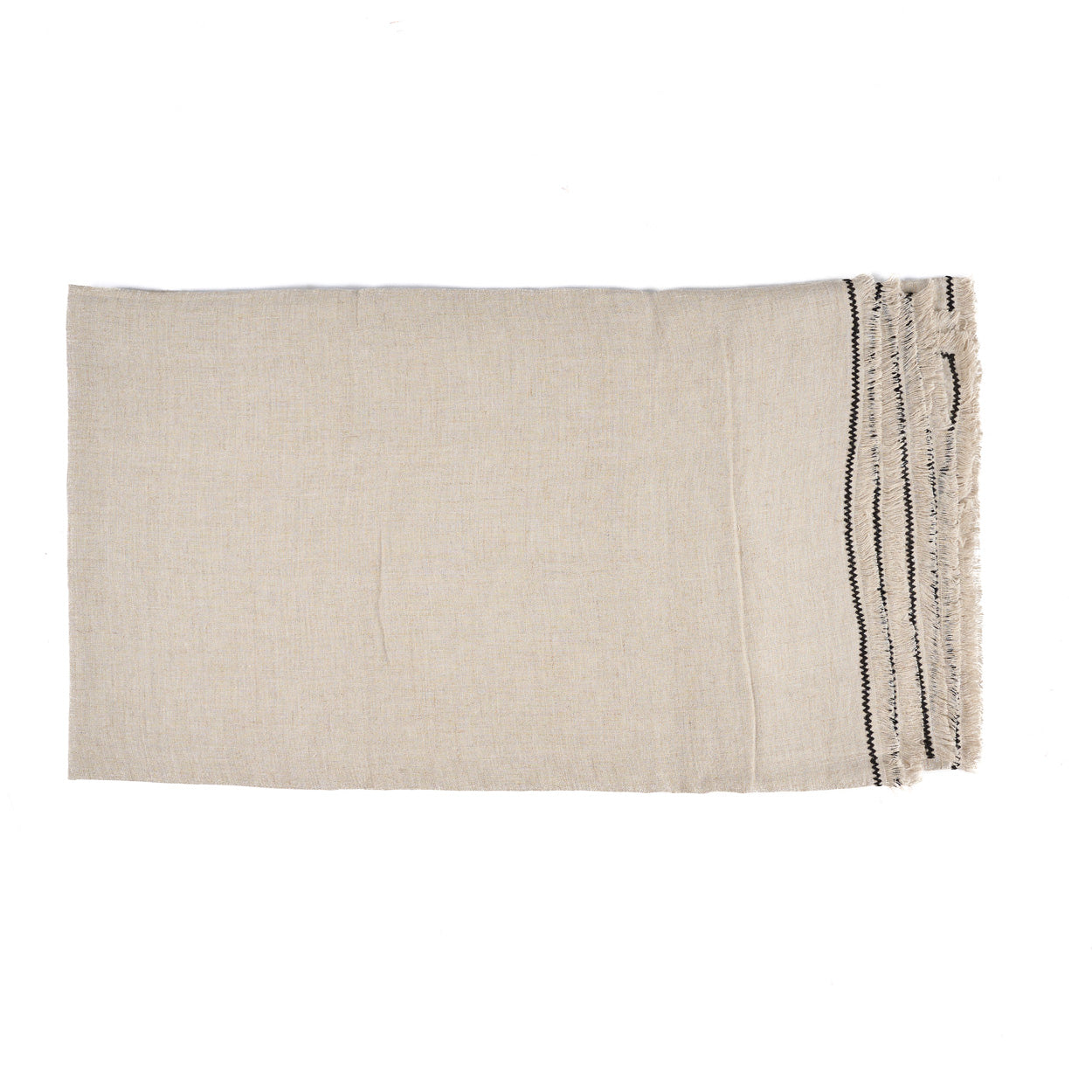Nappe Tuscany en lin naturel à surpiqûre noire 150x250 cm, vue 5