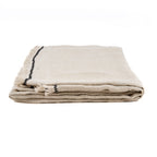 Nappe Tuscany en lin naturel à surpiqûre noire 150x250 cm