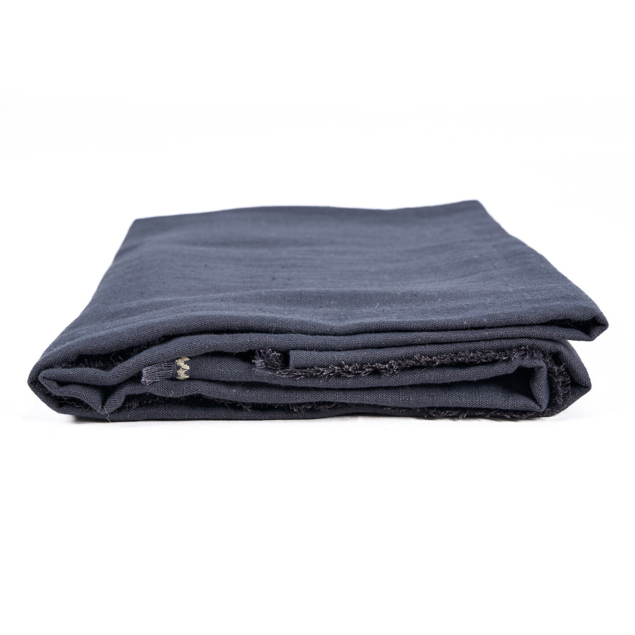 Nappe Tuscany en lin noir à surpiqûre écrue 150x250 cm