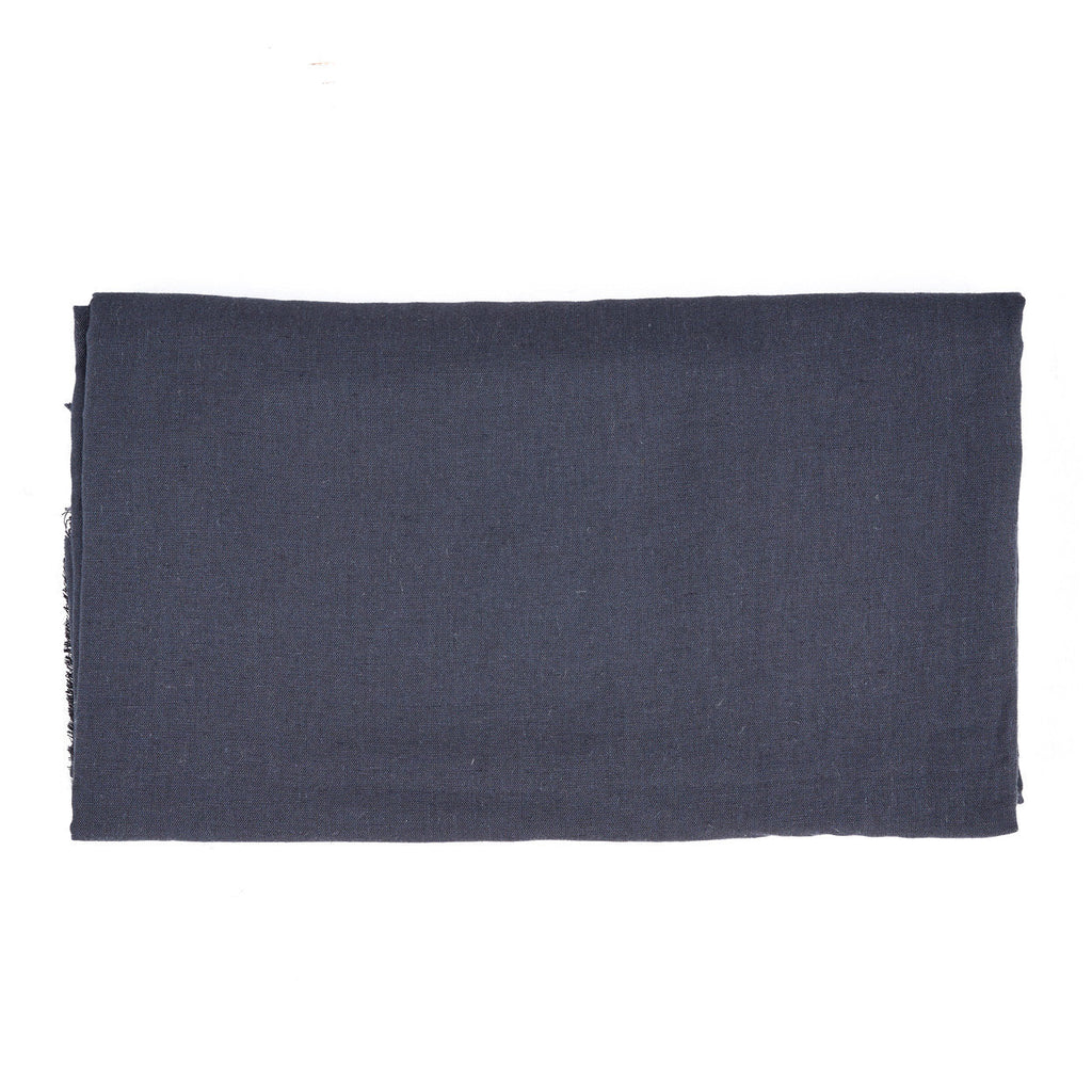 Nappe Tuscany en lin noir à surpiqûre écrue 150x300 cm, vue 8