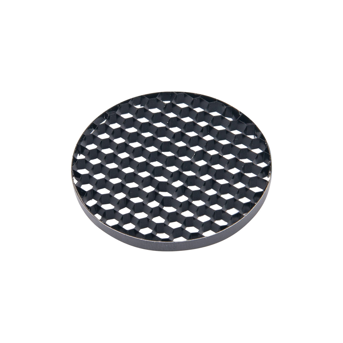 Nid d'abeille anti-éblouissement Shinemaker noir grille alvéolée ronde vue de trois quarts