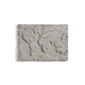 Œuvre murale The Gray Planet carte du monde sculptée en relief dans un panneau de béton gris naturel sur fond blanc