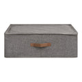 Organiseur Noto textile gris foncé 56x47x18 cm couvercle fermé anse cuir vue de face