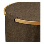 Panier à linge Noto textile brun couvercle bambou 45 cm vue de détail