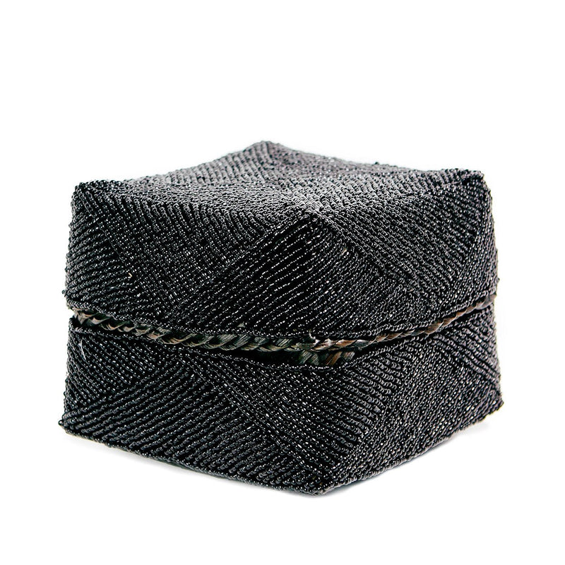 Dimensions Panier Beaded en bambou et perles noires