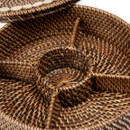 Panier à compartiments en rotin et coquillage, vue 6