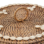 Panier à compartiments en rotin et coquillage, vue 7