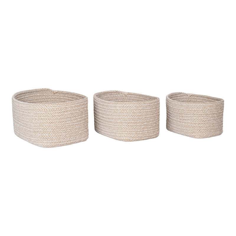 Dimensions Panier de rangement Cadima coton beige lot de 3