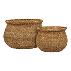 Panier Eden jonc de mer tressé lot de 2 vue de face