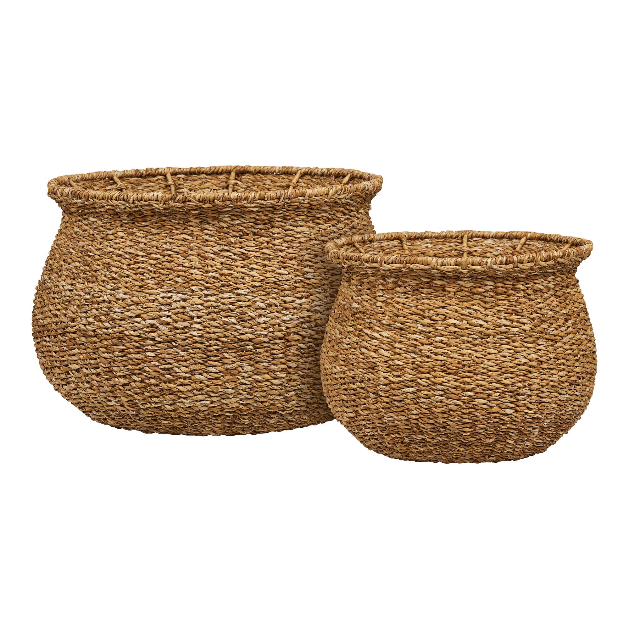 Panier Eden jonc de mer tressé lot de 2 vue de face