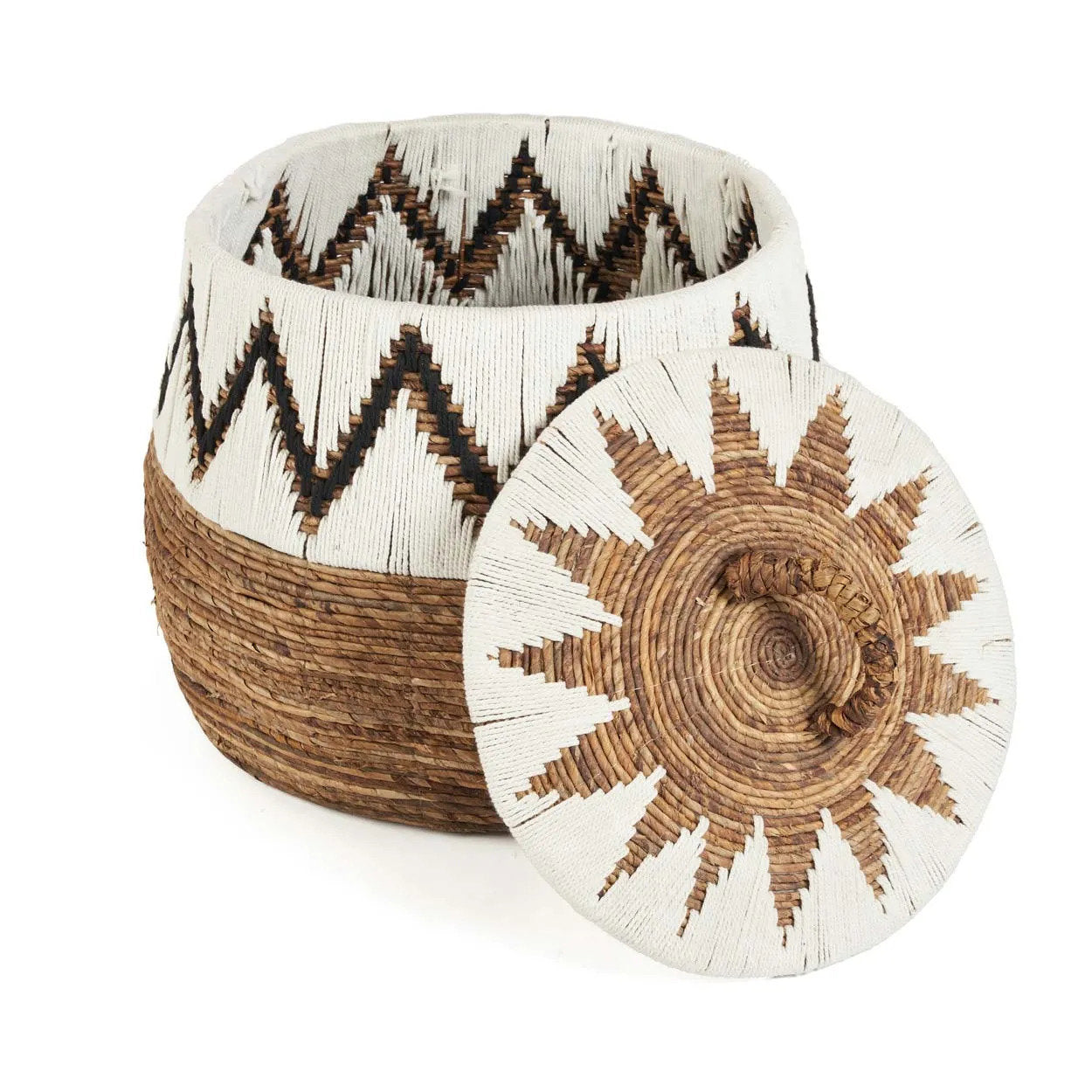 Panier Little Bay en feuille de bananier blanchie grand modèle, vue 4