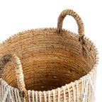 Panier macramé à points droits en coton et feuille de bananier, vue 5