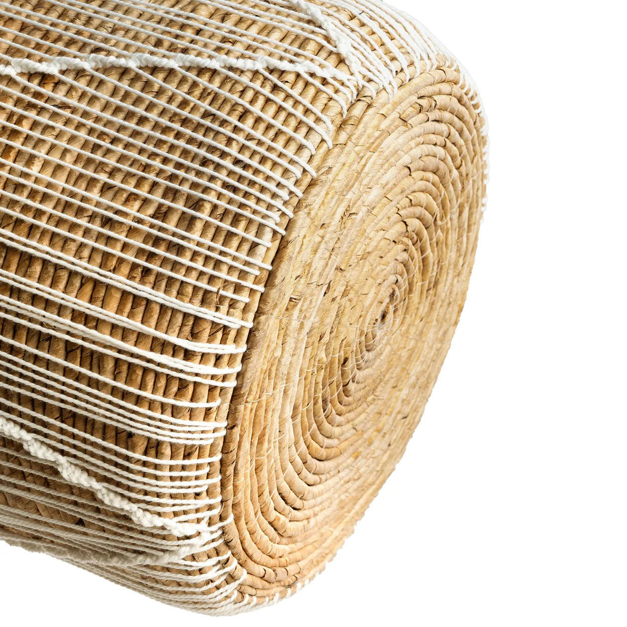 Panier macramé à points droits en coton et feuille de bananier, vue 6