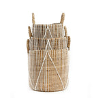 Panier macramé à points droits en coton et feuille de bananier, vue 8
