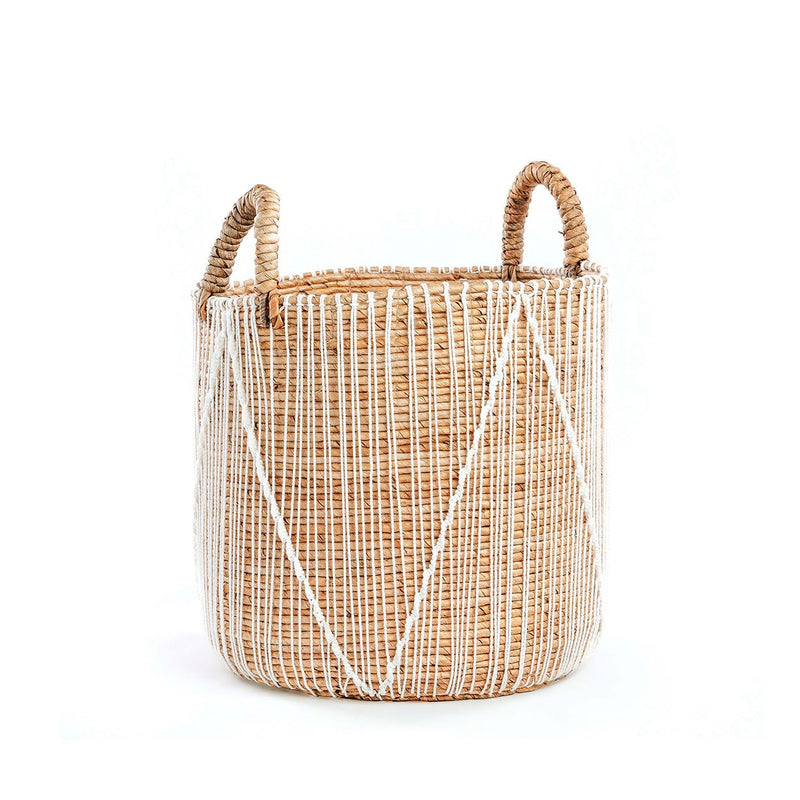 Dimensions Panier macramé à points droits en coton et feuille de bananier