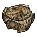 Panier Medan jonc de mer armature noire 33 cm vue de face